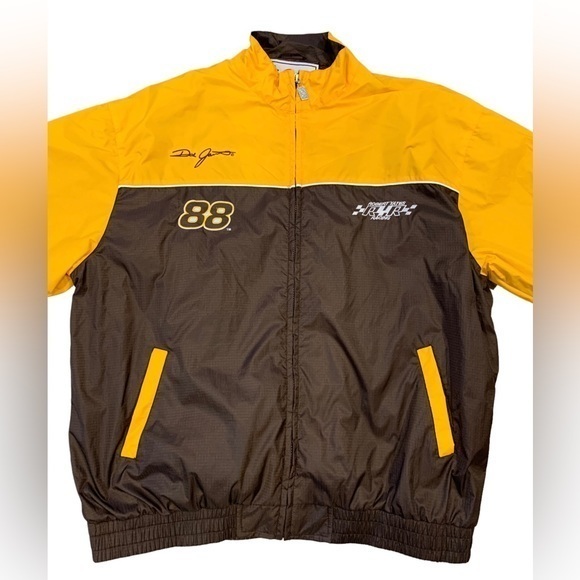 VTG‎ Chase Authentics Nascar Racing Jacket Size XL Dale Jarrett UPS Brown Yellow - Picture 1 of 7